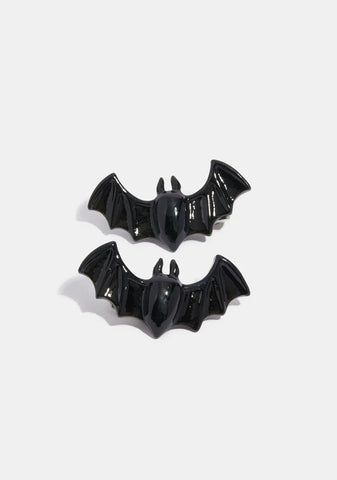 Lil Black Bats Hair Slides Pair