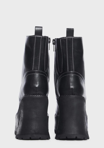 Wide Fit Dark Animal Behavior Platform Boots