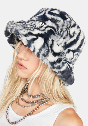 Blur Fuzzy Bucket Hat