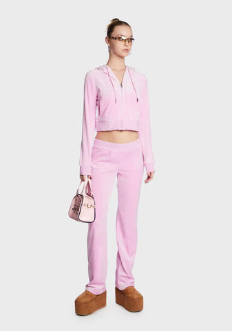 Violet Dusk Big Bling Velour Track Pants