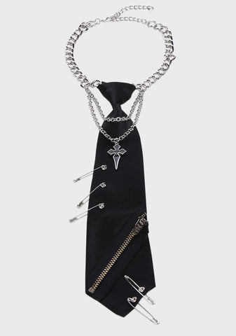 Danger First Layered Tie Necklace