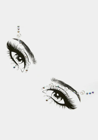 Pearly Goddess Rhinestone Eye Jewels