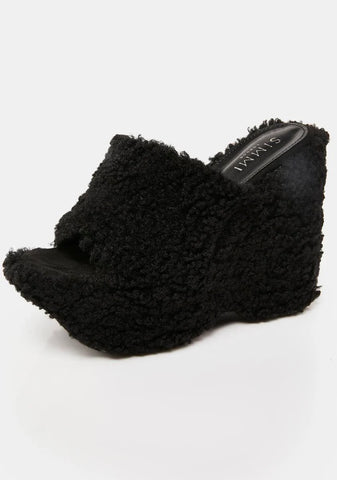 Rolo Faux Fur Wedge Heels