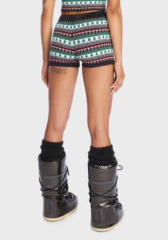Dark Santa Knit Shorts