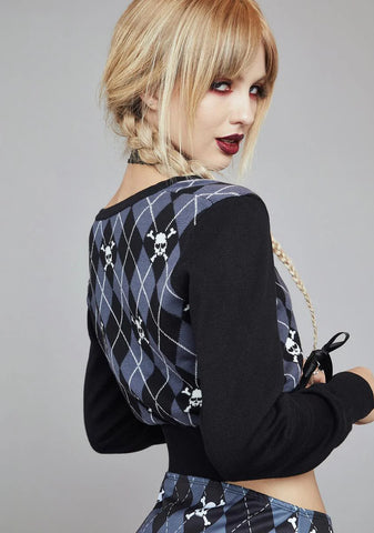 Uncharm School Argyle Cardigan