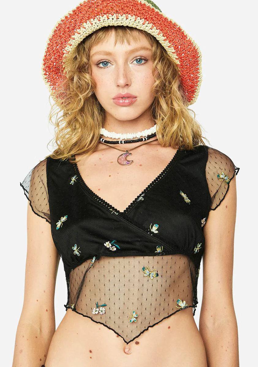 Pick The Scenic Route Mesh Top