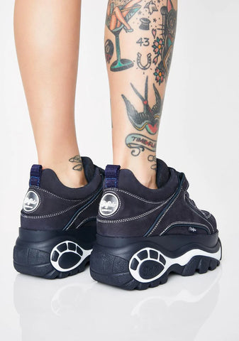 Navy Classic Low Leather Sneakers