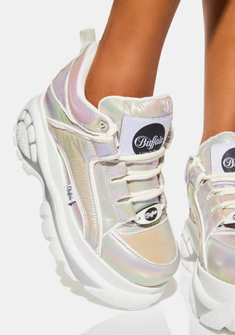 Rainbow Metallic Classic Low Platform Sneakers