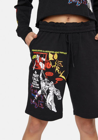 X Playdude Demon Be Gone Sweatshorts