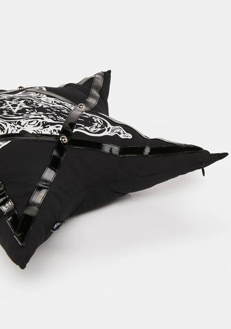Ave Satanas Gothic Pentagram Pillow