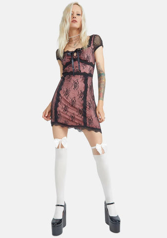 Lost Without You Lace Overlay Mini Dress