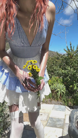 Call Me Yours Babydoll Dress - Blue Gingham