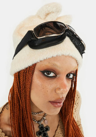 Natural Hop To It Faux Fur Beanie