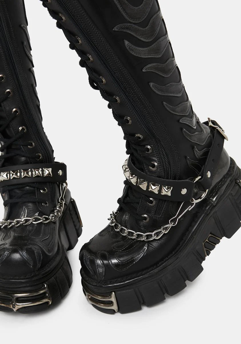 Pyramid Studded Boot Straps Set