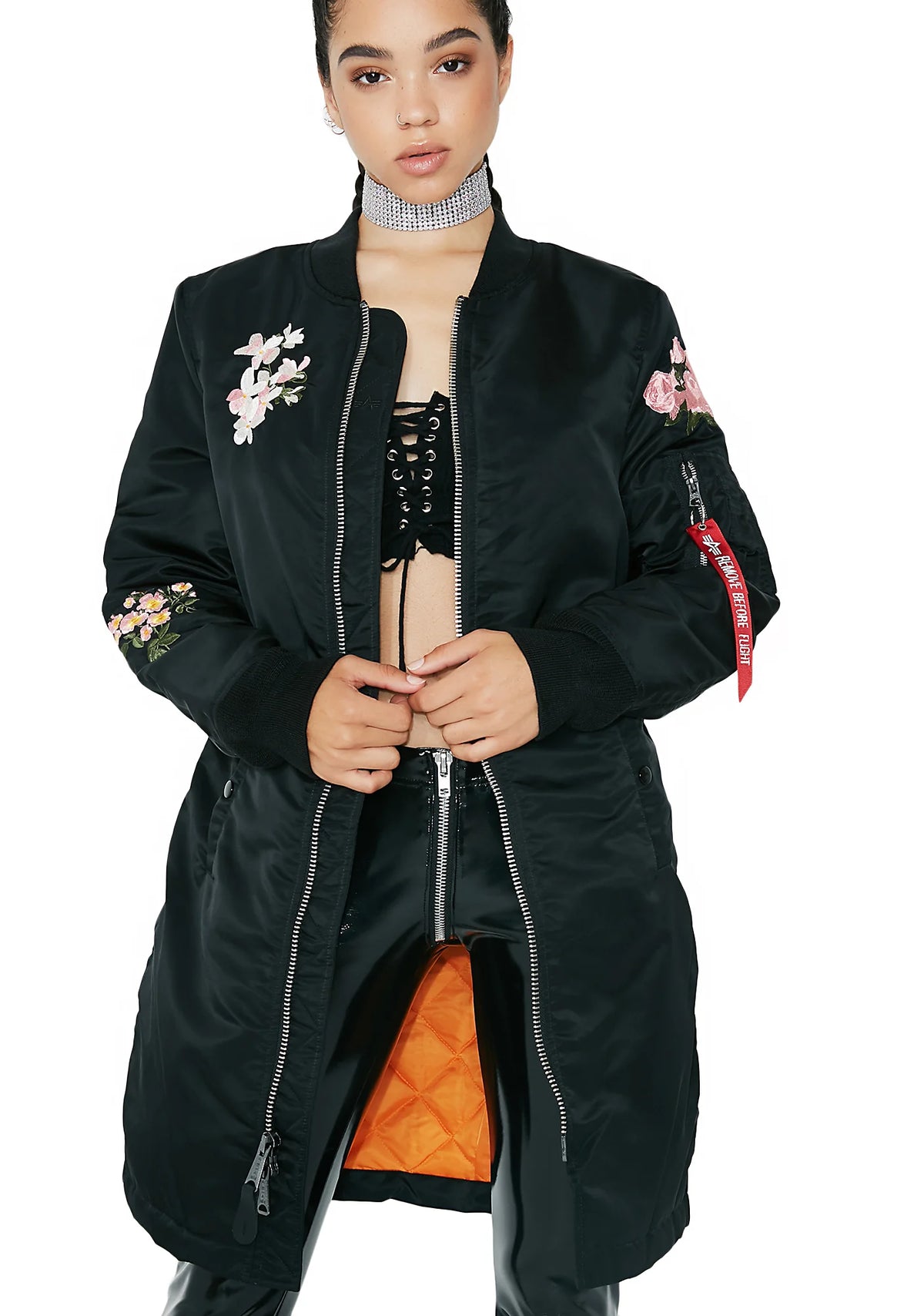 MA-1 Blossom Souvenir Illusion Long Coat