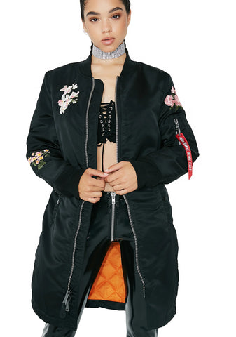 MA-1 Blossom Souvenir Illusion Long Coat