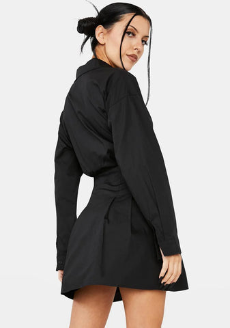 Midnight Can't Compare A-Line Shirt Dress