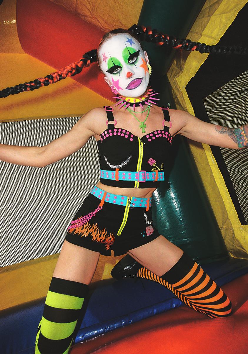 Dark Nails For Breakfast Embroidered Corset Top