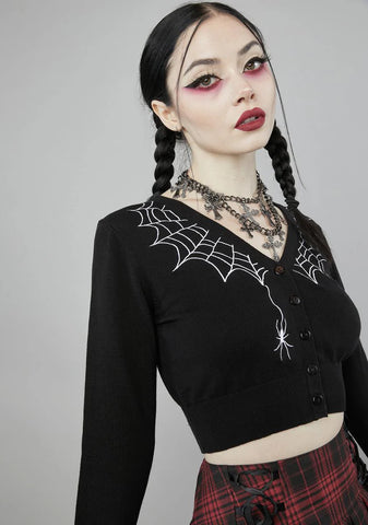 Web Obsessed Embroidered Cardigan