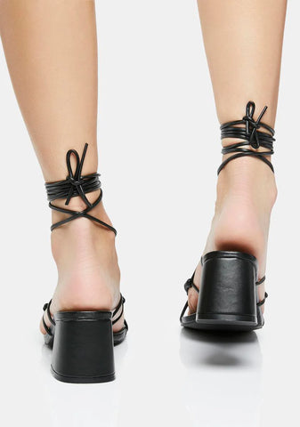 Black Fanatic Block Heel Sandals