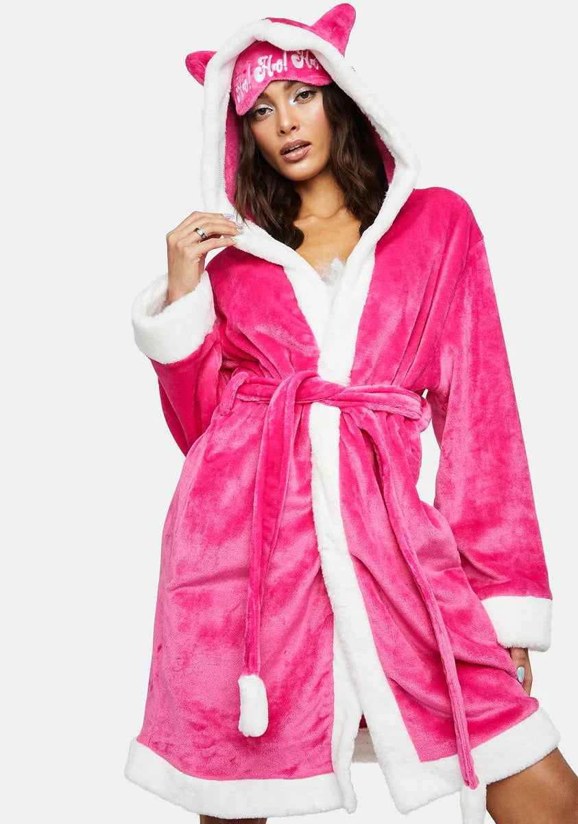 Jolly Girl Plush Robe And Sleep Mask Set