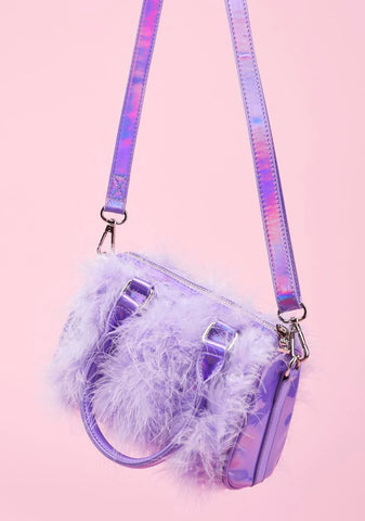 Lavender Shagadelic Mini Crossbody Purse