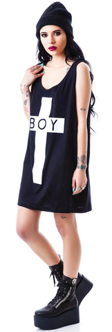 x BOY London Boy Cross Oversized Tank - Black