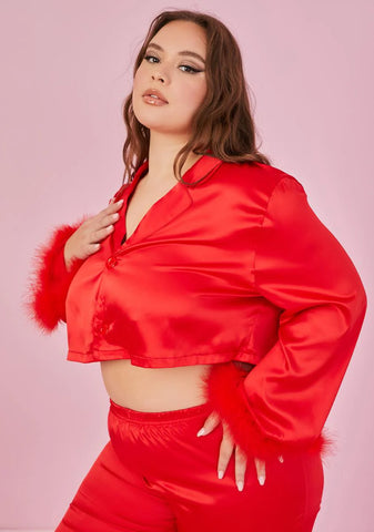 True Lover's Quarrel Satin Pajama Shirt