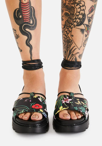 Wicked Throwing Nightshade Lace Up Sandals