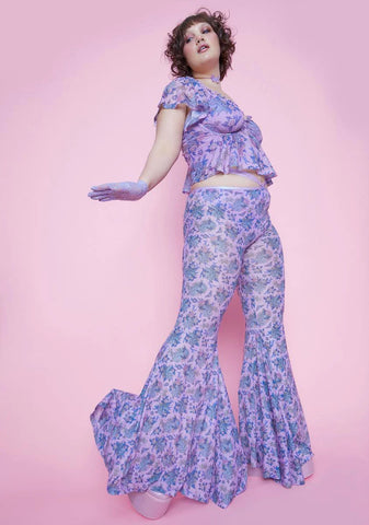 Plus Are We Human Dragon Print Bell Bottoms