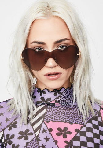 Bewitched Full Heart Oversized Sunglasses