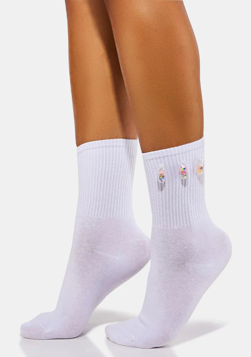 Angel Remind Me Pill Crew Socks