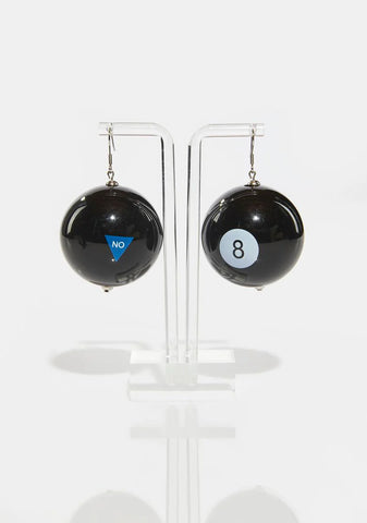 Corner Pocket 8 Ball Earrings