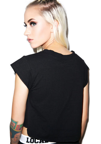 Back To Ba-sikks Crop Tee - White
