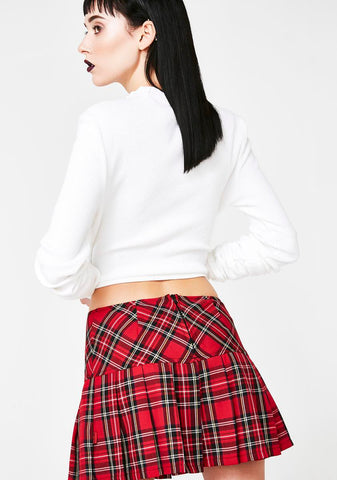 Pleated Bloody Plaid Skirt