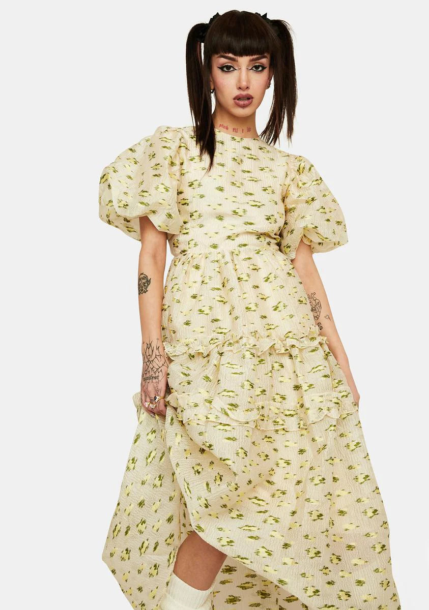 Dream Meadow Jacquard Maxi Dress