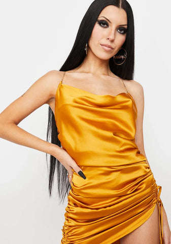 Strike It Rich Satin Mini Dress