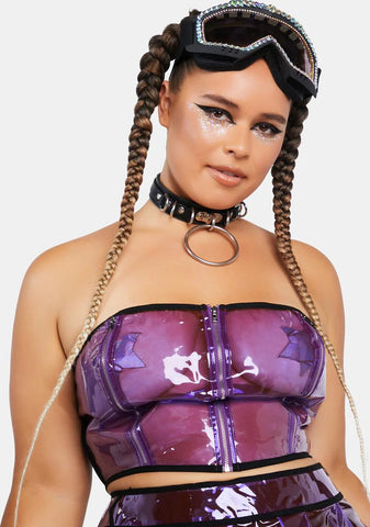 Plus Astro Vision Vinyl Corset Top