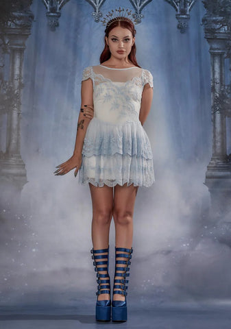 Sky Twisted Tea Party Lace Dress