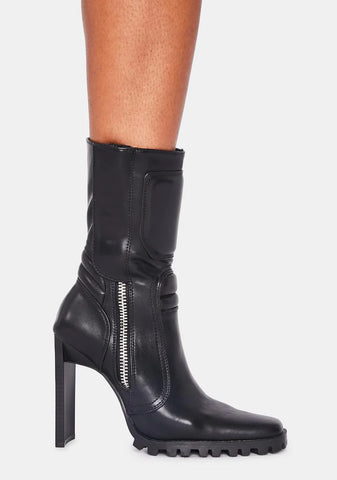 Runway Takeover Moto Boots - Black