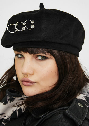 Night Watch Me Dissolve Pierced Beret