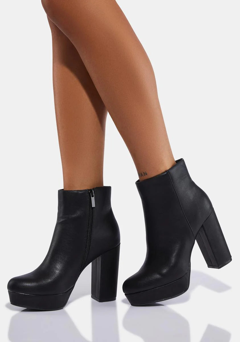 Vegan Leather Survive The Distance Ankle Boots