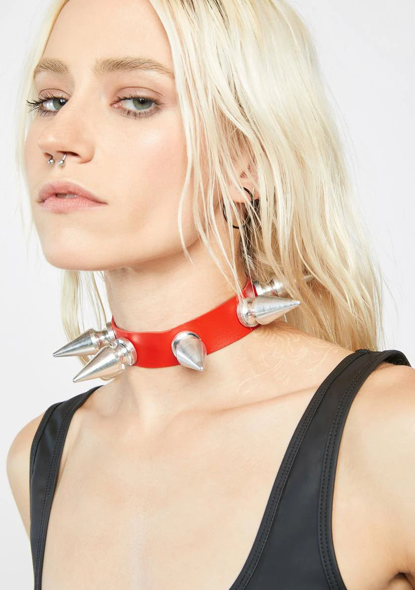 Red Bowser Spiked Collar