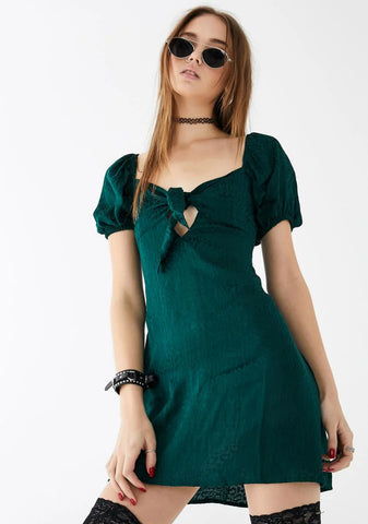 Cheetah Forest Green Ropele Dress