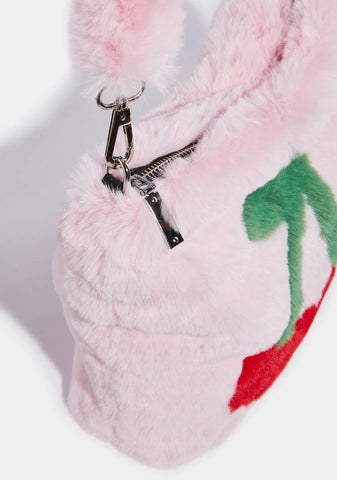 Cherry Faux Fur Bag