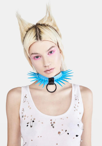 Blue Powerpunk Spiked Collar
