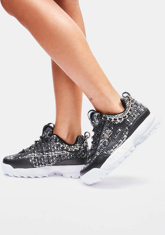 Noir Disruptor II Tweed Lux Sneakers