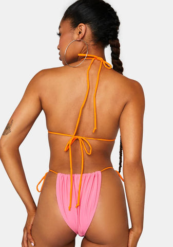 Pink Terry Leyna Bikini Bottoms