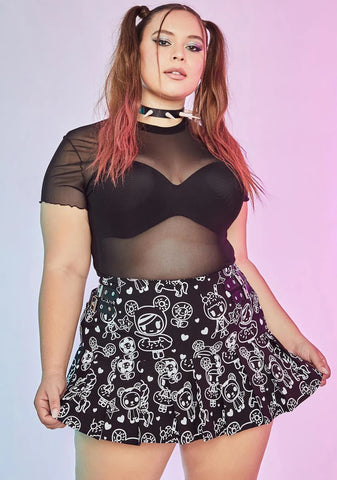 Spreading Sprinkle Spirit Donutella Pleated Mini Skirt