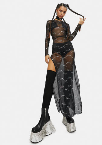 Lunar Fantasy Mesh Maxi Dress